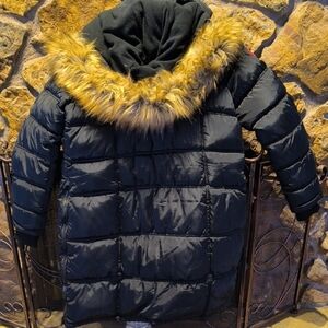 Black Canada Gear Puffer Jacket with Red Accents